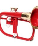 Brass Finish Flugelhorn 3 Valve Red color Bb Pitch with including mouthpiece
