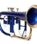 Brass Finish Flugelhorn 4 Valve Blue color Bb Pitch with including mouthpiece