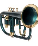 Brass Finish Flugelhorn 4 Valve Green color Bb Pitch with including mouthpiece