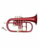 Brass Finish Flugelhorn 4 Valve Red color Bb Pitch with including mouthpiece