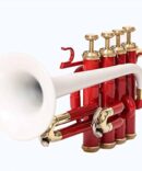 Brass Finish Piccolo Trumpet Red Color Bb Pitch with including mouthpiece