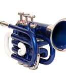 Pocket Trumpet 3 Valve Blue Nickel with including Mouth Piece