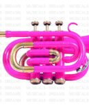 Pocket Trumpet 3 Valve Pink Color with including Mouth Piece