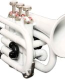Pocket Trumpet 3 Valve White Color with including Mouth Piece