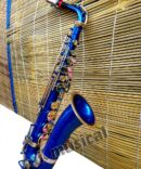 Saxophone Brass Finish Blue Color Bb low with including mouthpiece